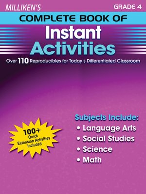 cover image of Milliken's Complete Book of Instant Activities - Grade 4